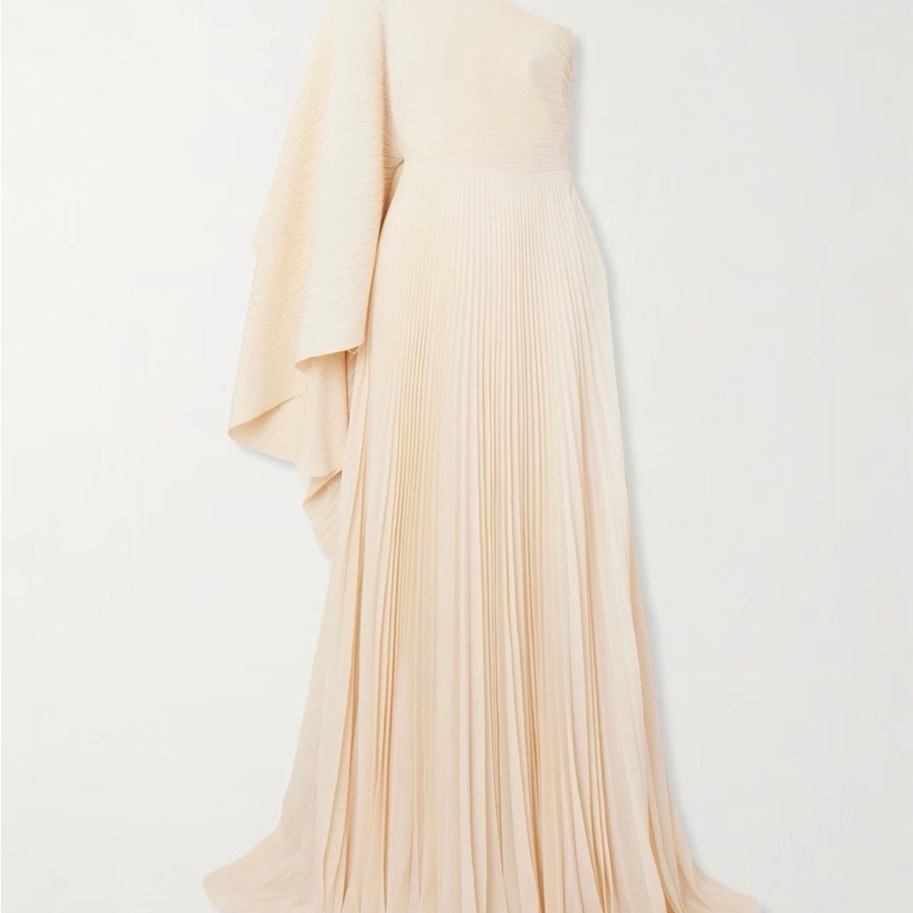Elegant One-Shoulder Cream Pleated Evening Dress SOLACE LONDON - Picture 4 of 4